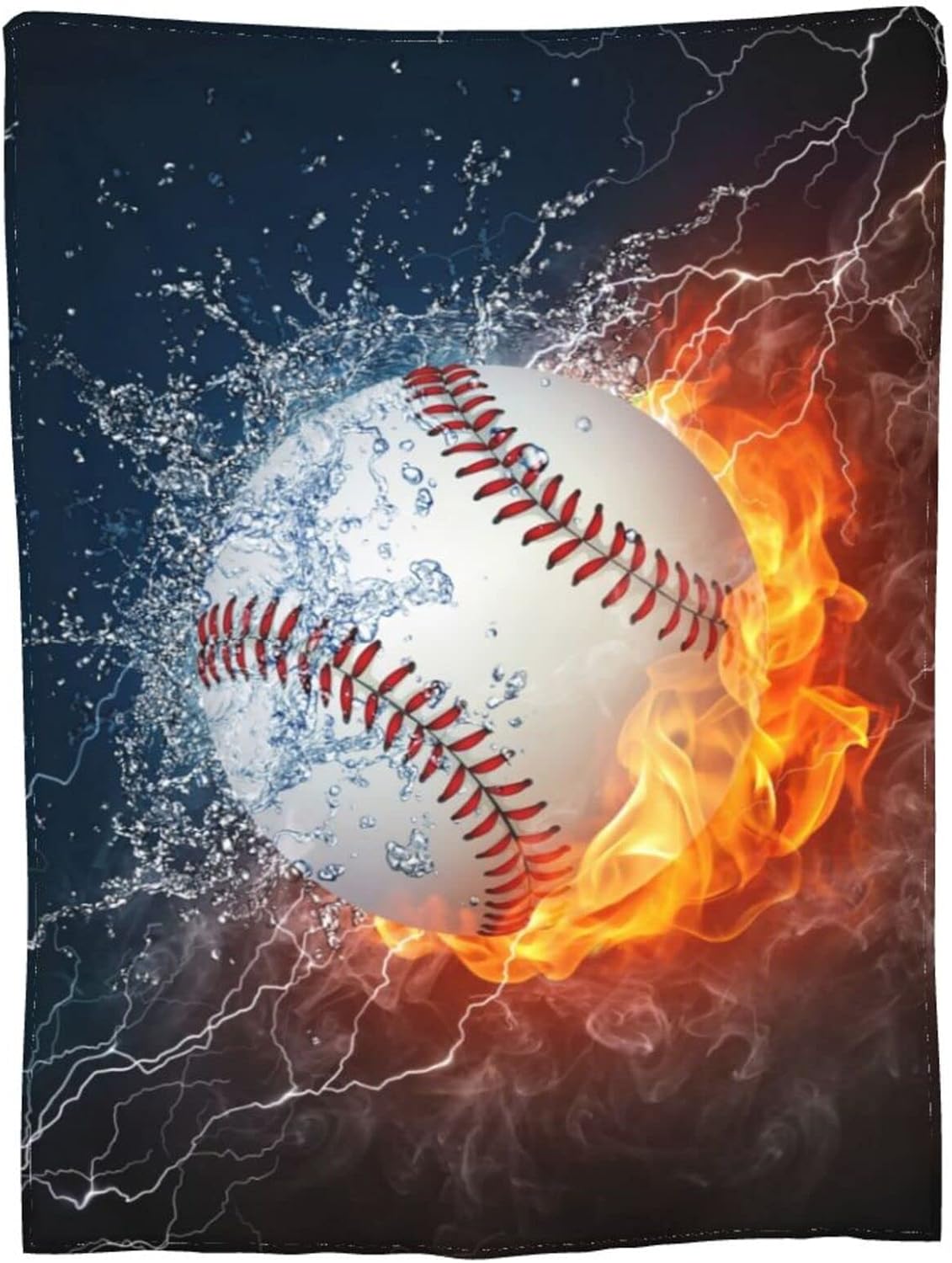 Baseball Sport Cool Ball Throw Blanket Super Soft Warm Bed Blankets for Couch Bedroom Sofa Office Car, All Season Cozy Flannel Plush Blanket for Girls Boys Adults, 60"X50"