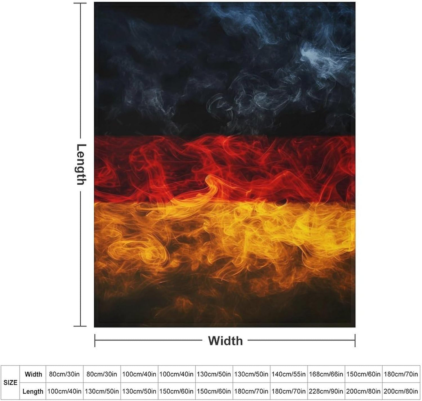 Germany Flag Throw Blanket for Couch Bed Plush Cozy Fuzzy Flannel Blanket for All Season 40"x50"