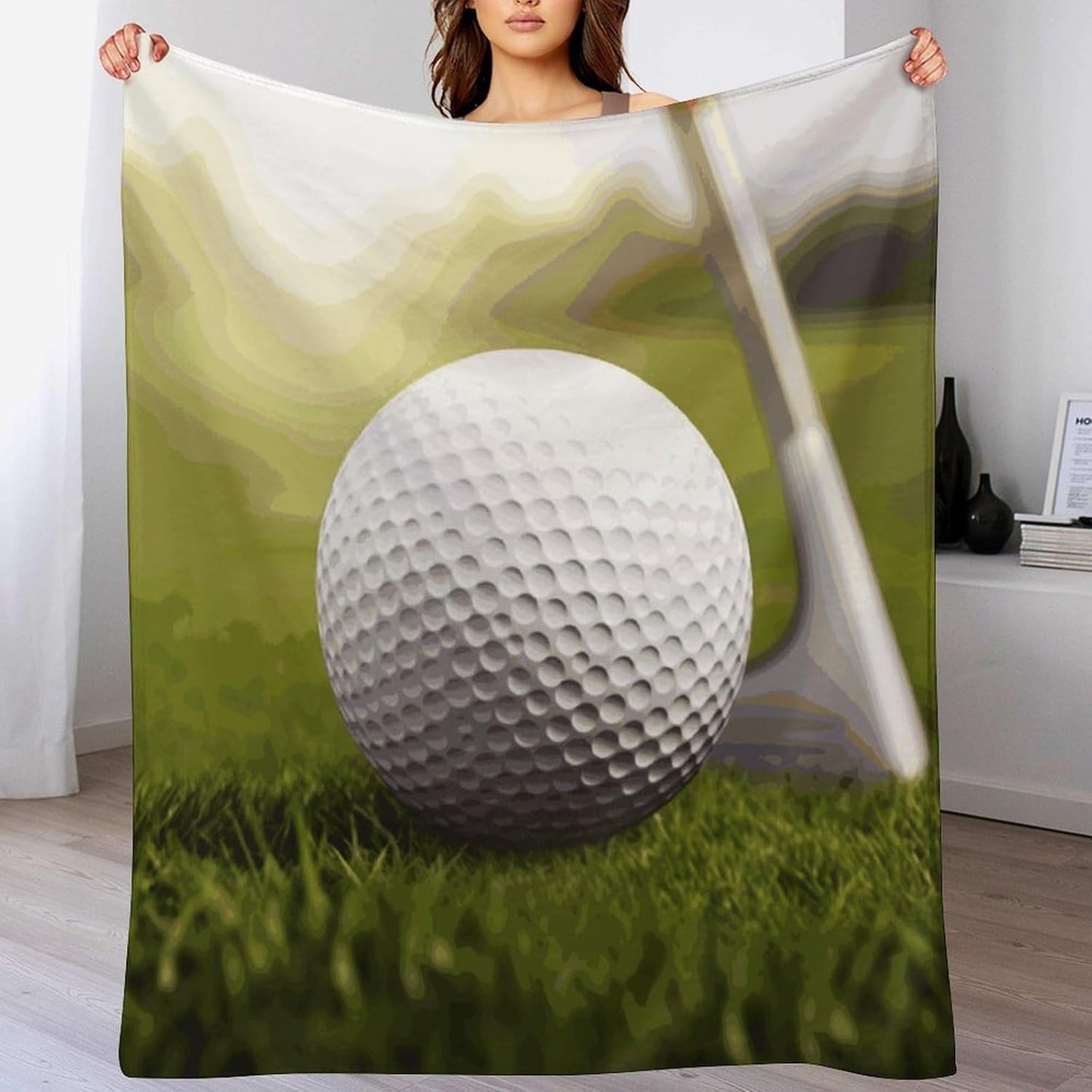 Sport Golf Ball Blanket Super Soft Lightweight Throw Blanket Cute Cozy Warm Bed Blanket Decorative Fuzzy Blanket All-Season Home Decor Gift for Sofa Couch Living Room 60"*80"（150 * 200cm）