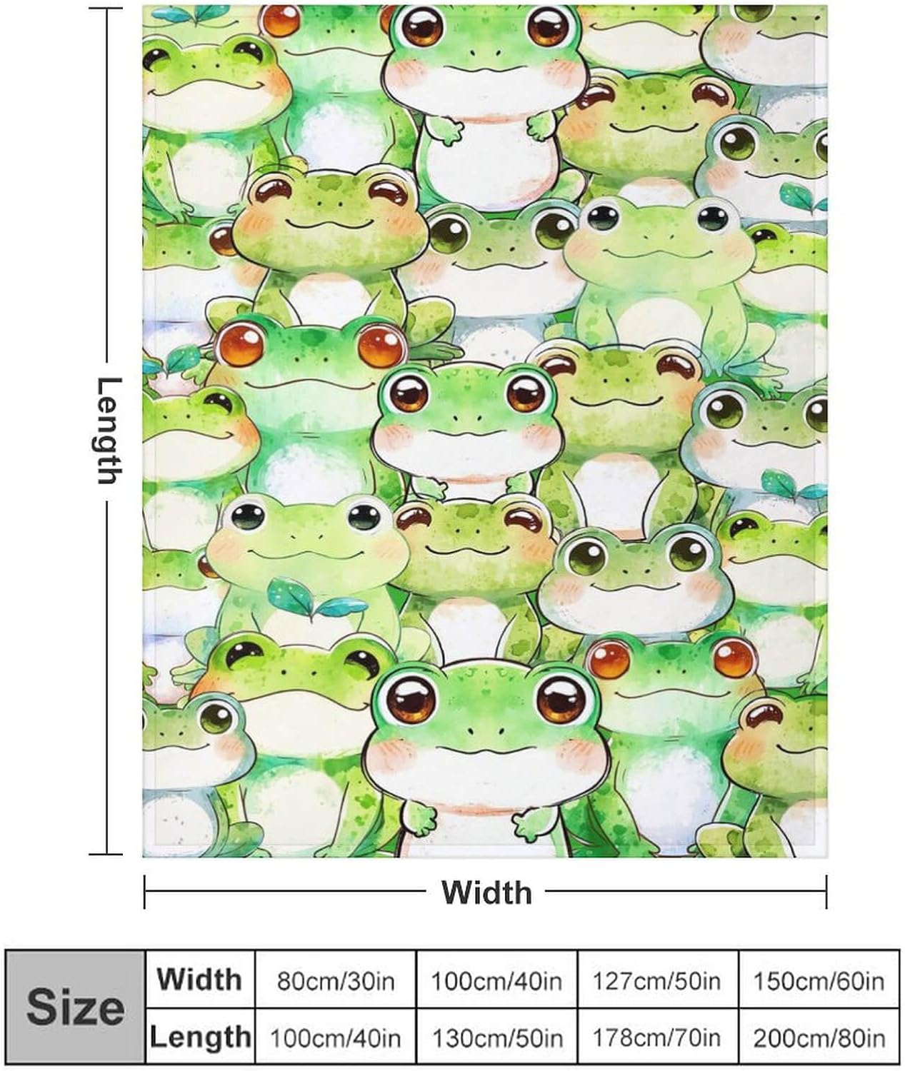 Frog Throw Blanket - Soft Flannel Blankets for Teens Adults Women Men Frog Lovers - Warm Throw Blankets for All Season Lap, Chair, Sofa, Couch, Bed - 80"x60"