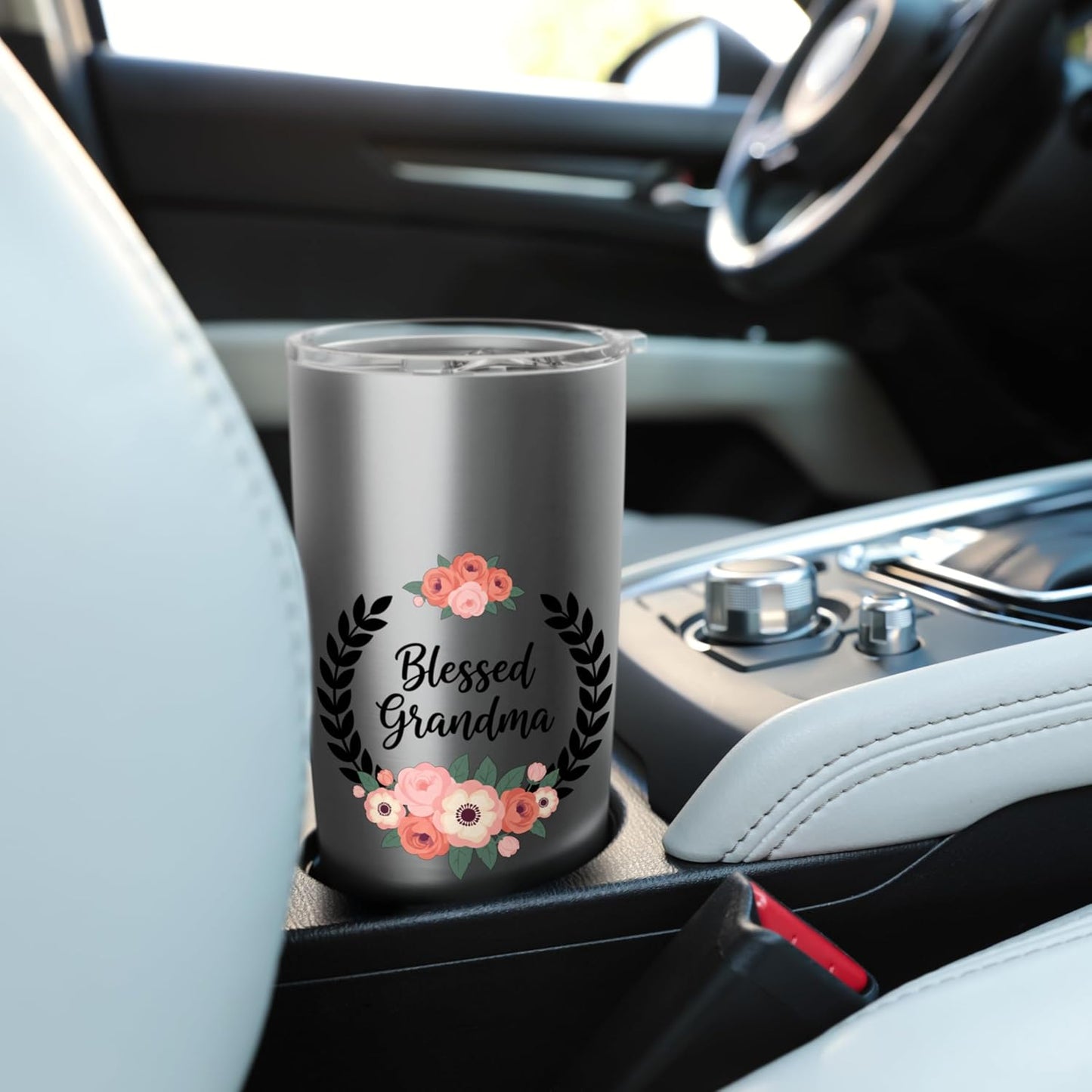 Blessed Grandma Floral Rose Christian Grandma For Women Stainless Steel Insulated Tumbler