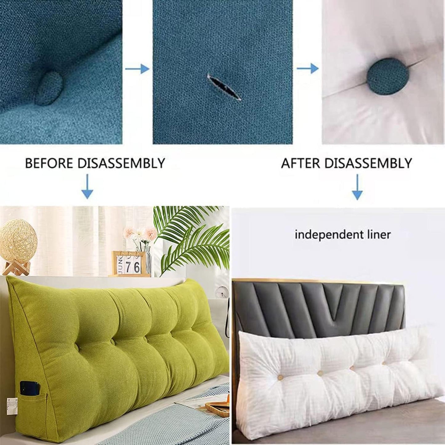 Solid Color Reading Pillow Bolster Positioning Support Wedge Pillow Lumbar Support Pillow for Sofa Bed Bunk Chair Bolster(Size:100x20x50cm(39x7.8x20),Color:C)