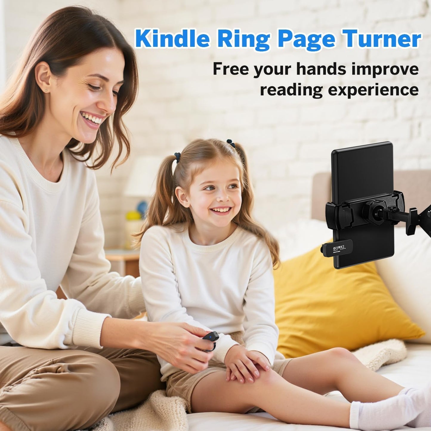 Page Turner Ring for Kindle,Remote Control for iPhone iPad Android Tablets E-Readers,Clicker Page Turner for Kindle Accessories for Camera Video Record&Shutter Selfie (Black)