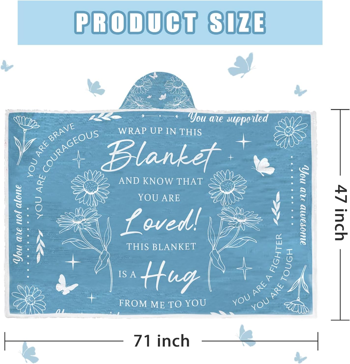 Get Well Gifts for Women, Wearable Hug Healing Blanket, Inspirational Thinking of You Gifts for Christmas Birthday, Warm Recovery Blanket for Women, Feel Better Gift After Surgery