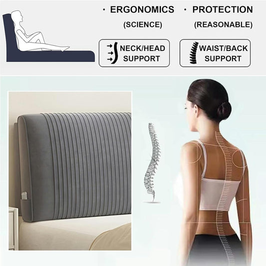 AMNOOL Large Bed Backrest Headboard Cushion Wall Pillow Headboard Bed Rest Pillow Neck Lumbar Support Pad Removable Cover Home Dorm Daybed Tatami Cushion