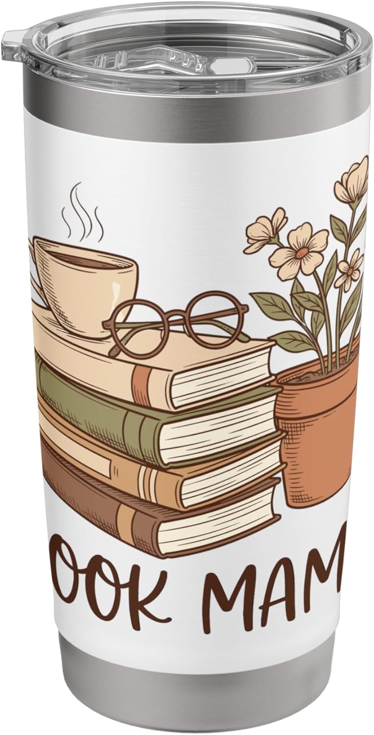 Book Mama Coffee Reading Library Literacy Mother Lover Stainless Steel Insulated Tumbler