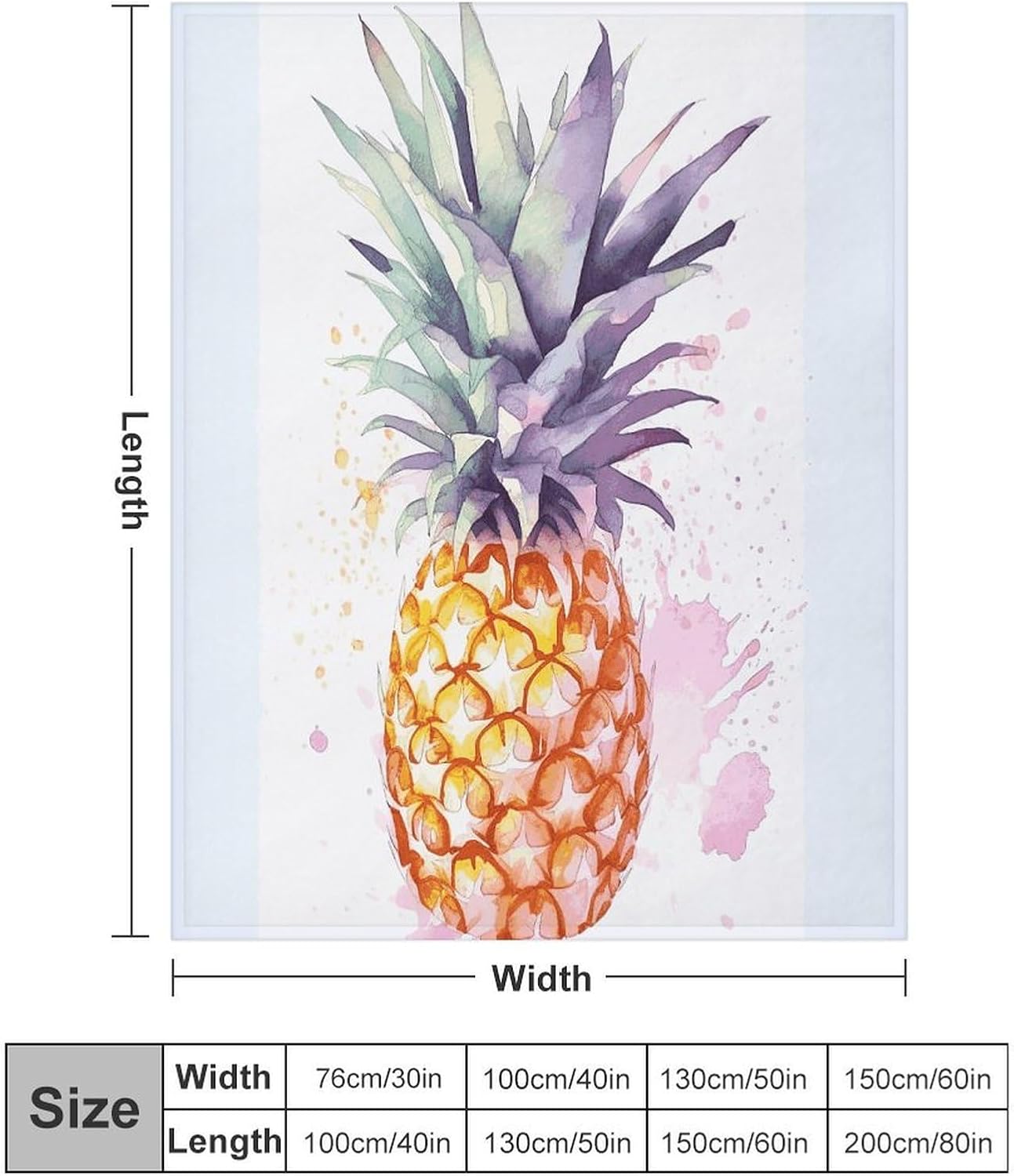 Pineapple Blanket Super Soft Lightweight Throw Blanket Cute Cozy Warm Bed Blanket Decorative Fuzzy Blanket All-Season Home Decor Gift for Sofa Couch Living Room 40"*50" （100 * 130cm）