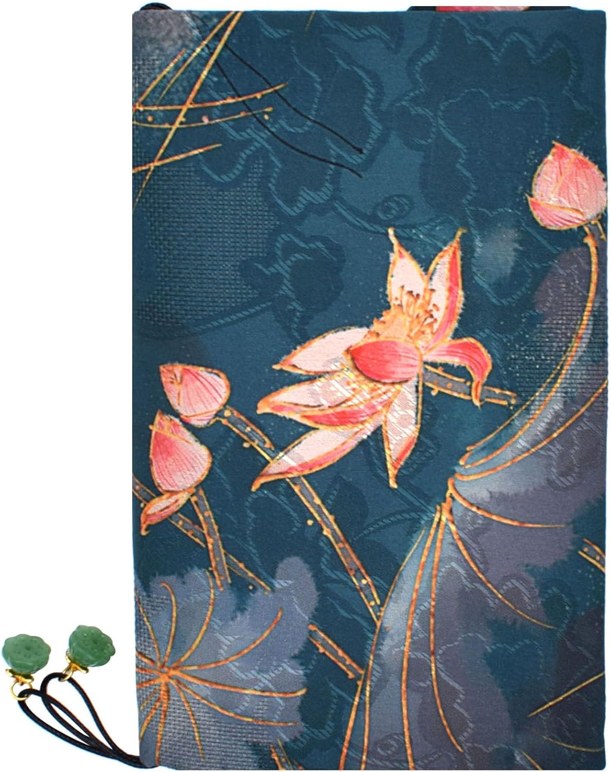 BLBMH A6 Book Covers Planner Cover Protector Fit for 4x6 inch Adjustable Travelers Notebook Cover Fabric Softcover Protector for Women Book Lovers Gifts - Lotus 6in