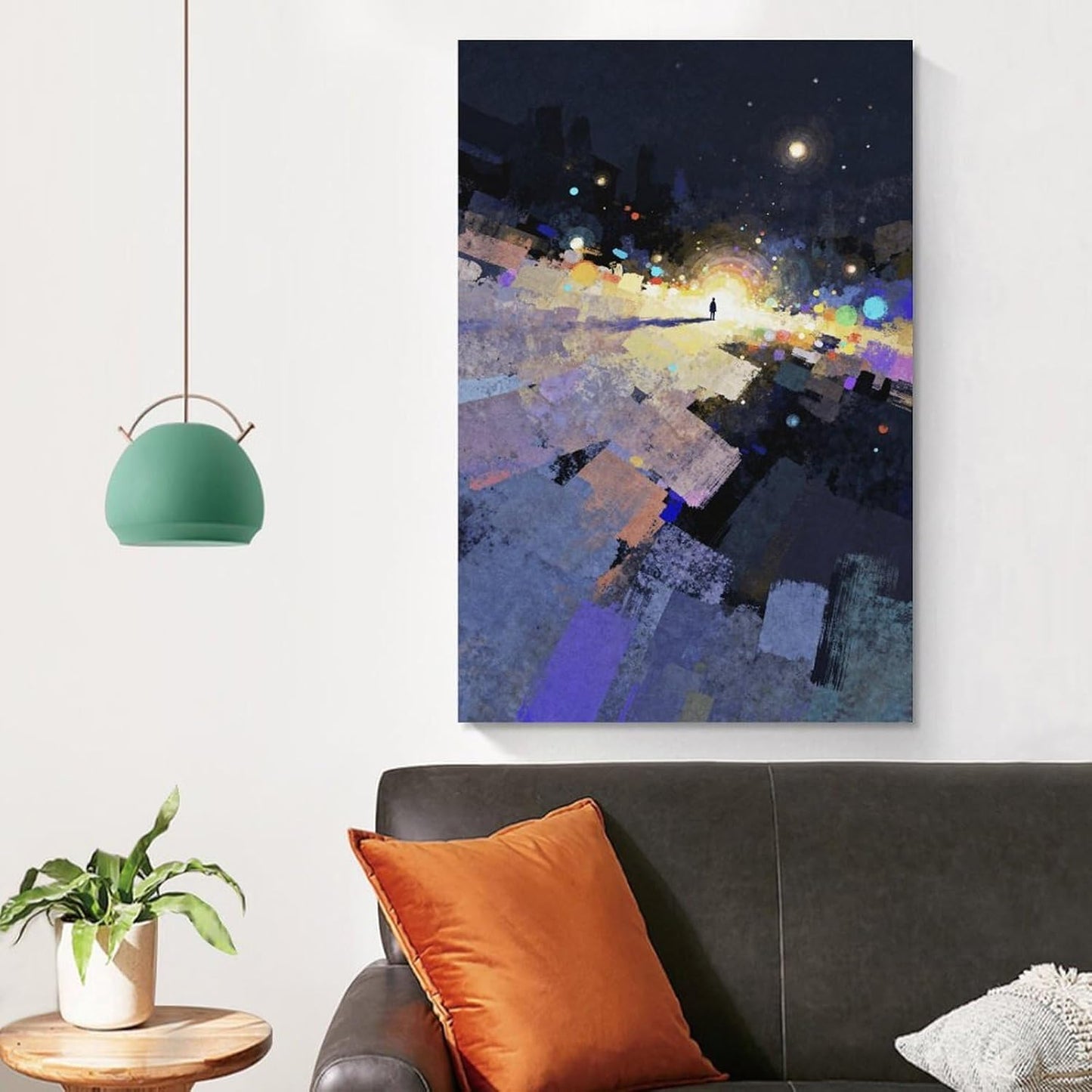 The World of Loneliness - 2 Oil Painting Print, Loneliness Wall Art, Moody Aesthetic Painting, Suitable for Reading Nook, Living Room, Bedroom Unframe-style 16x24inch(40x60cm)