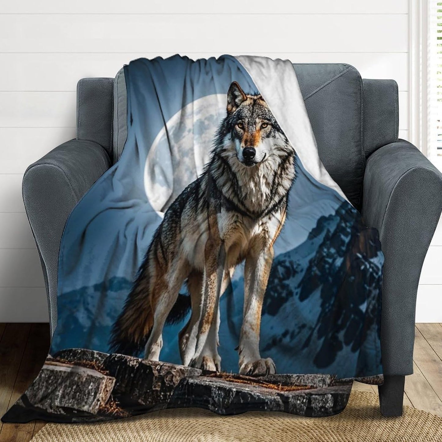 Timberwolves Throw Blanket for Bed Soft Lightweight Blanket Plush Cozy Flannel Blankets for Couch Sofa Chair Office Camping Travel 30"*40"（76 * 100cm）