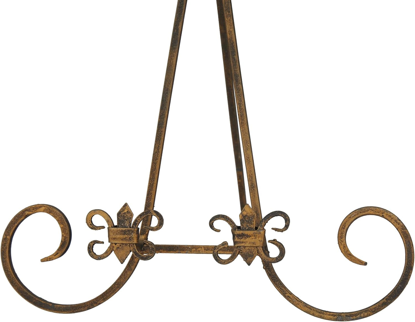 Deco 79 Metal Scroll Display Easel Tabletop Easel with Foldable Stand, Display Stand 11" x 10" x 14", Gold