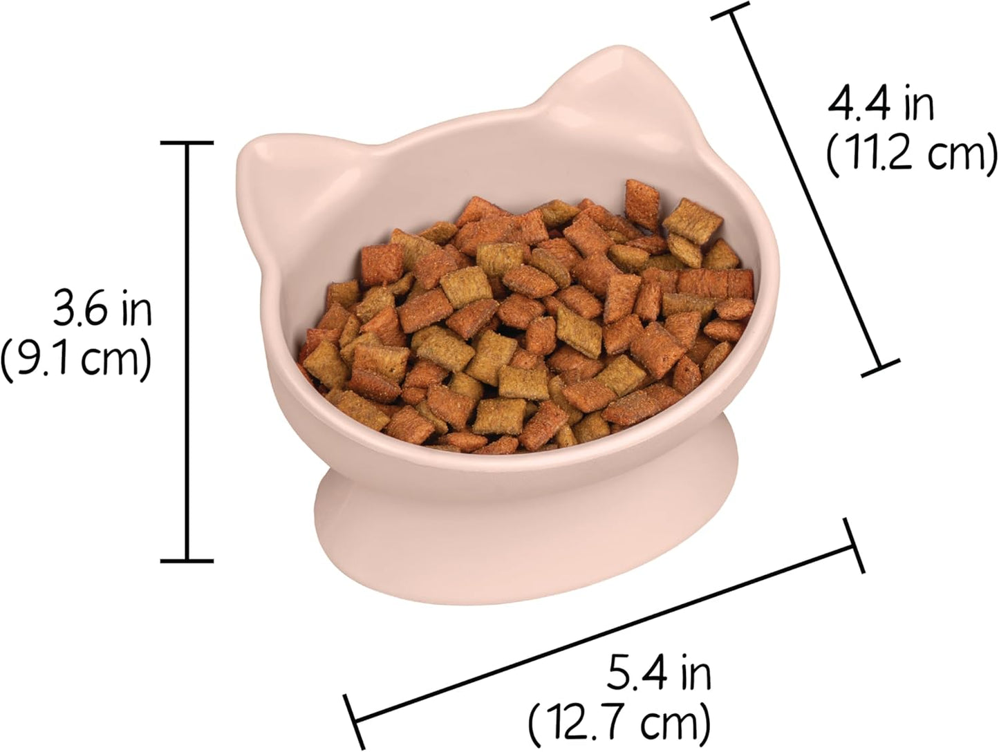 Kitty City Elevated Cat Bowls (Set of 2), Whisker-Friendly Raised Cat Food & Water Dishes, Modern Pedestal Design, Dishwasher Safe, 6.5 oz Each – Pink & Teal