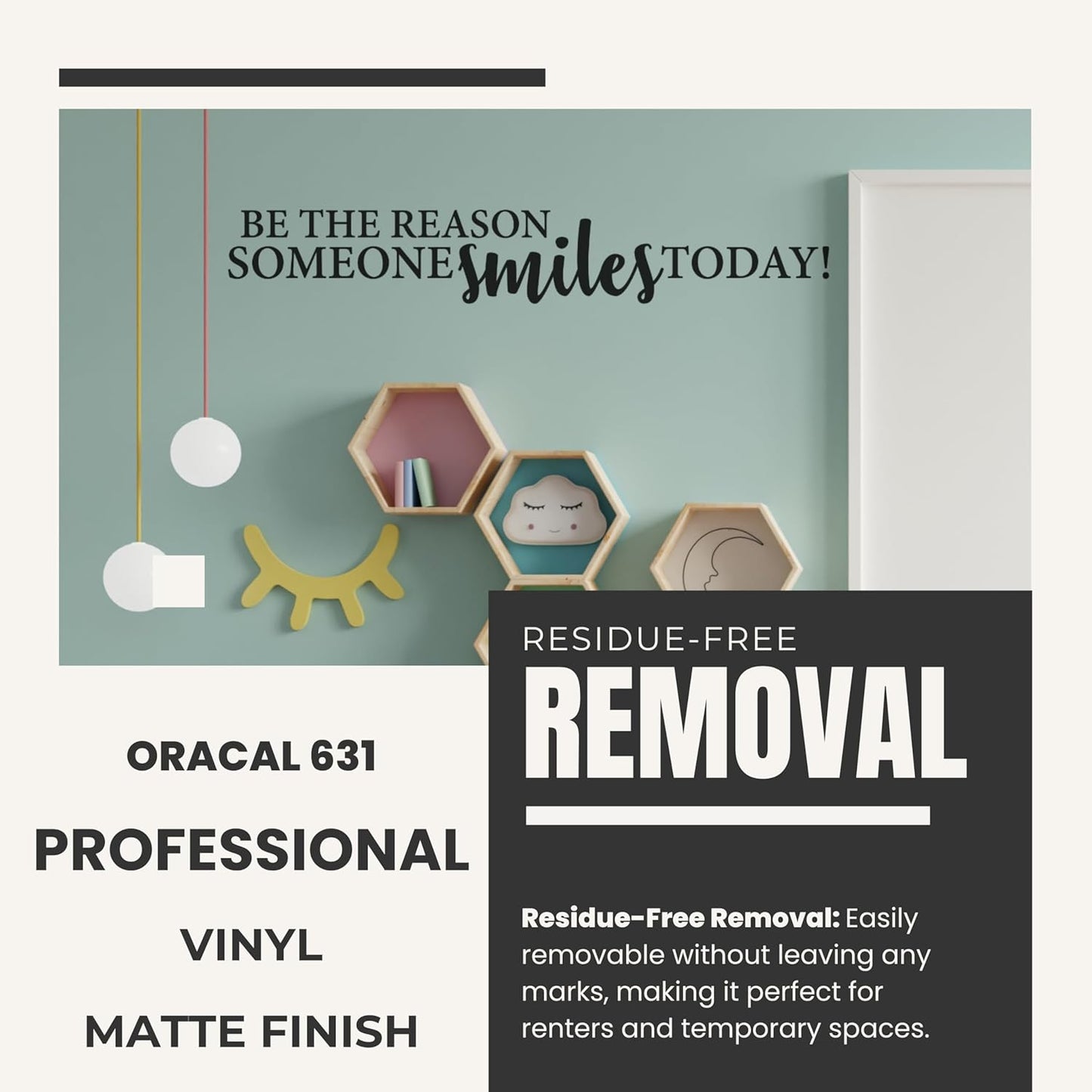 My Vinyl Story - Be The Reason Someone Smiles Today - Large Inspirational Wall Decal Motivational Wall Art Quote Positive Home Office School Classroom Decor Vinyl Decoration Encouragement 36x5 Inches