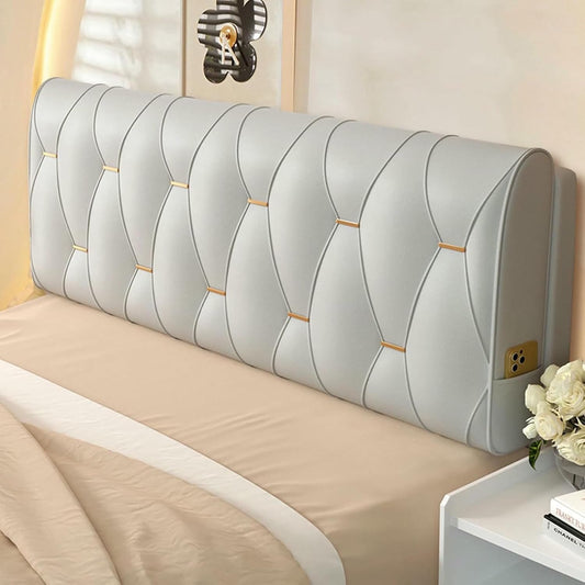 Large Headboard Pillow,Wall Mounted Rectangle Headboard Reading Pillow,Wedge Pillowboard Headboard Lumbar Upholstered Bed Backrest Bedside Cushion,Black,Straps/71x23x4In