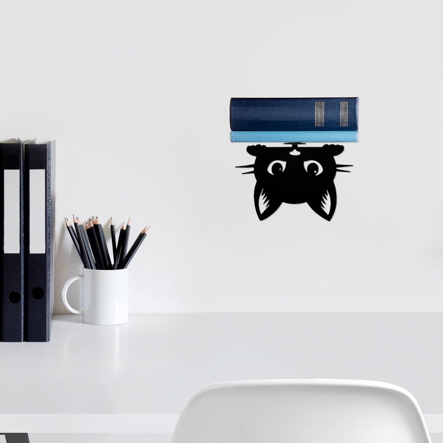 Metal Cat Floating Book Shelves for Wall, Creative Cat Book Decor, Invisible Bookshelf Wall Mounted, Unique Gifts for Cat Lovers
