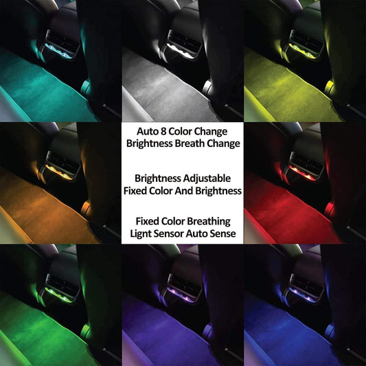 AOZITA Mini USB LED RGB Light Brightness Adjustable 8 Color Changeable for Car, Laptop, Keyboard. Atmosphere Smart Night Lamp for Home Decoration (DC : 5V) (Quantity: 4)