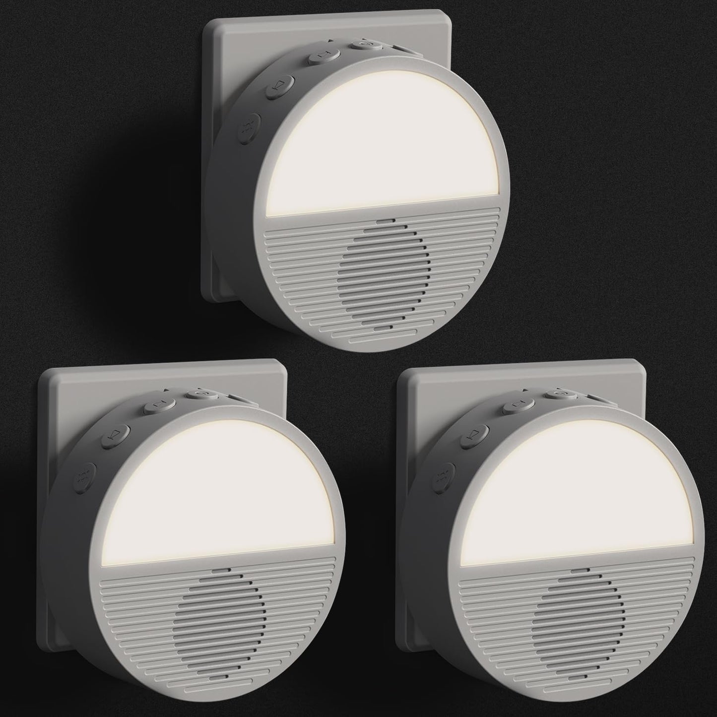 Sunset Scene White Noise Sound Machine, Wall Plug in White Noise Machine for Office Privacy & Noise Canceling, Portable Sound Machine with Light for Bedroom, Office, Clinic, Corridor, 3 Pack