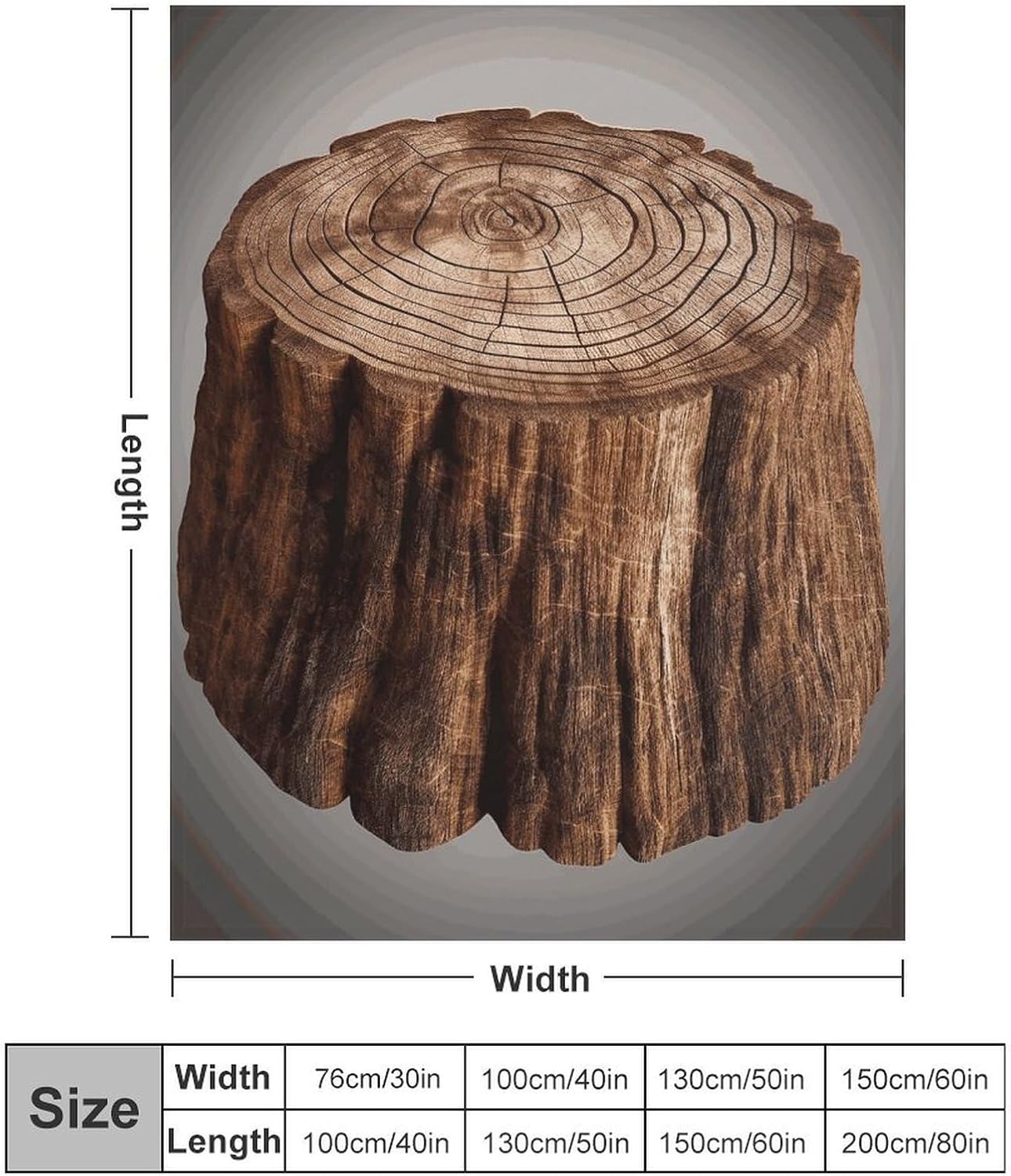 Stump of Oak Tree Blanket Super Soft Lightweight Throw Blanket Cute Cozy Warm Bed Blanket Decorative Fuzzy Blanket All-Season Home Decor Gift for Sofa Couch Living Room 60"*80"（150 * 200cm）