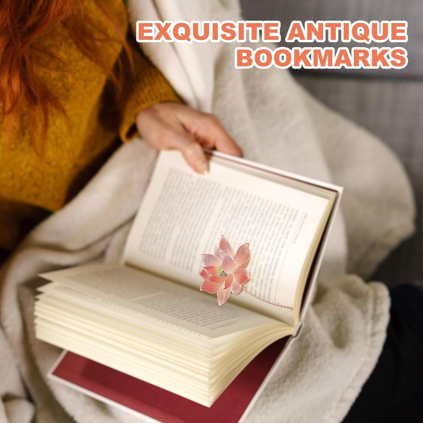 Metal Bookmarks with Chain Golden Hollow Bookmark for Women Book Lovers Readers Children Adults 4Pcs
