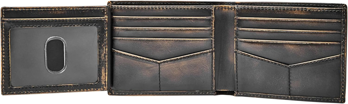 Fossil Men's Everett Leather Bifold with Flip ID Wallet