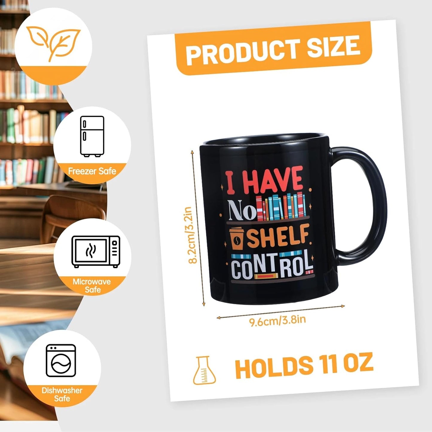 6 Pack Book Lover Coffee Mugs 11oz Ceramic Tea Cups with Funny Reading Quotes Literary Gifts for Bookish Librarians Teachers Readers Book Club Library Lovers
