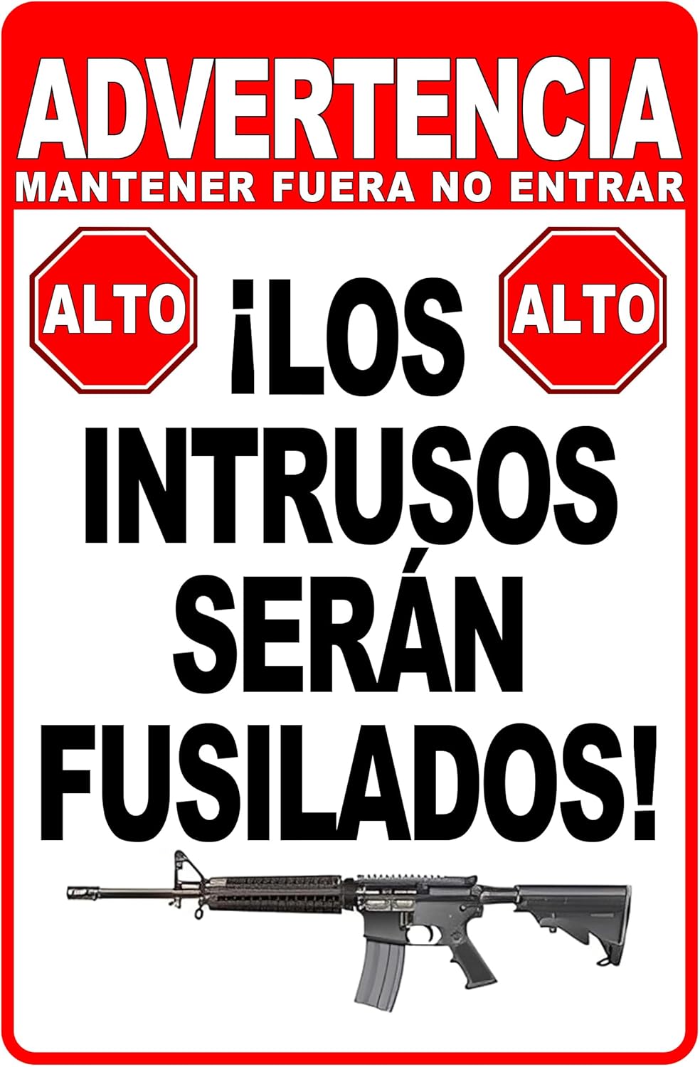 Spanish Sign Trespassers Will Be Shot Keep Out Do Not Enter Metal Tin Sign 8x12 Inch