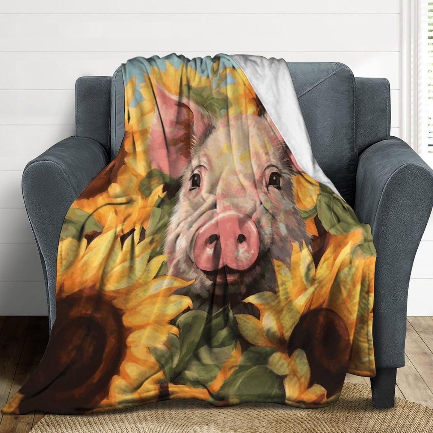 Smiling_77725070 Blanket Super Soft Lightweight Throw Blanket Cute Cozy Warm Bed Blanket Decorative Fuzzy Blanket All-Season Home Decor Gift for Sofa Couch Living Room 50"*60"（130 * 150cm）
