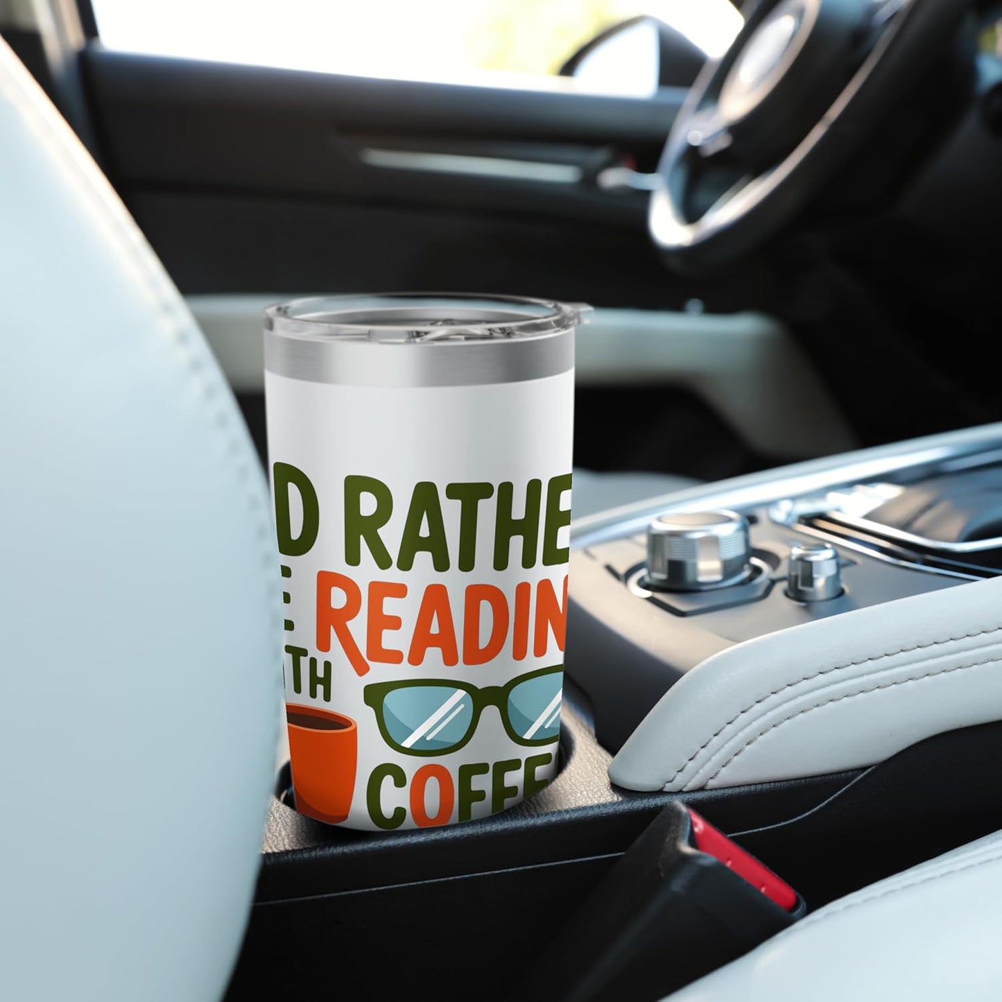 I'd Rather Be Reading With Coffee Mug Stainless Steel Insulated Tumbler