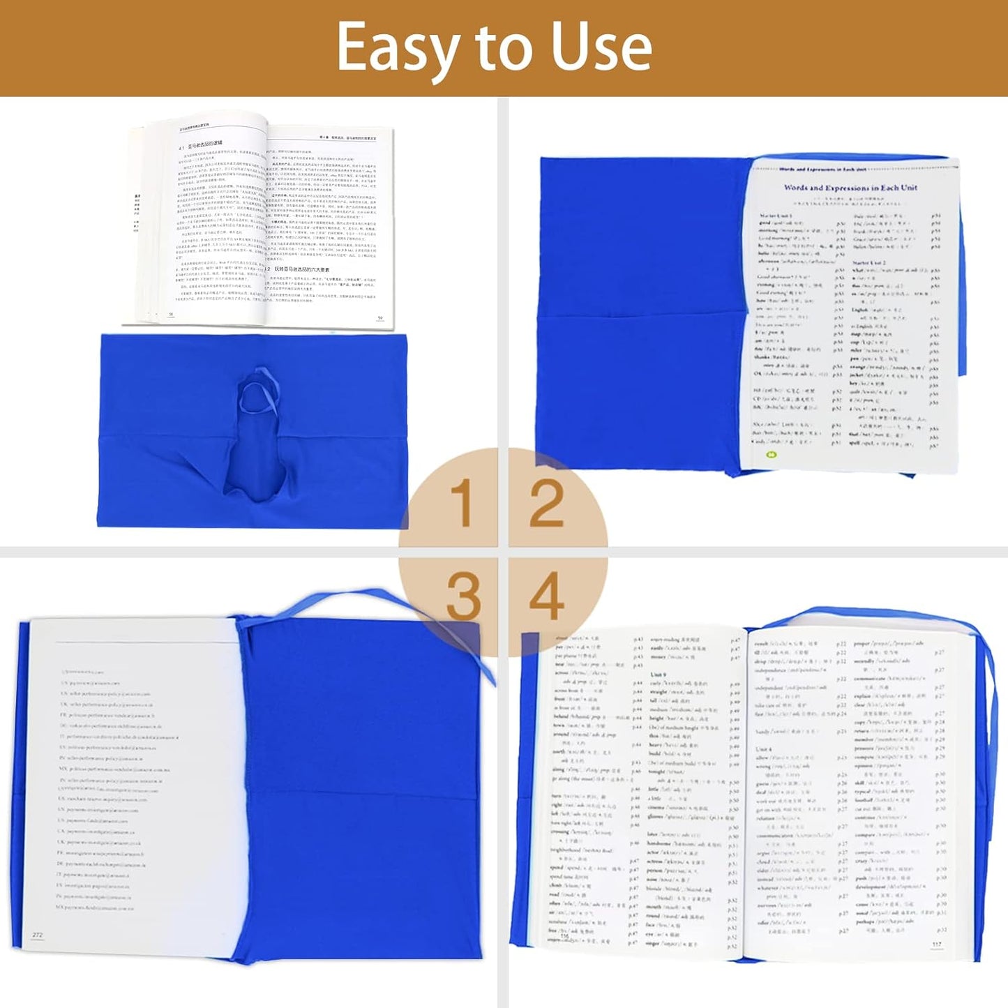 KICNIC Blue Book Covers 3 Pack, 6"x9" Stretchable Book Sox Suitable for Most Hardcover Books, Up to 8.5”X9.5”, Washable and Reusable Protective Cover for Textbooks