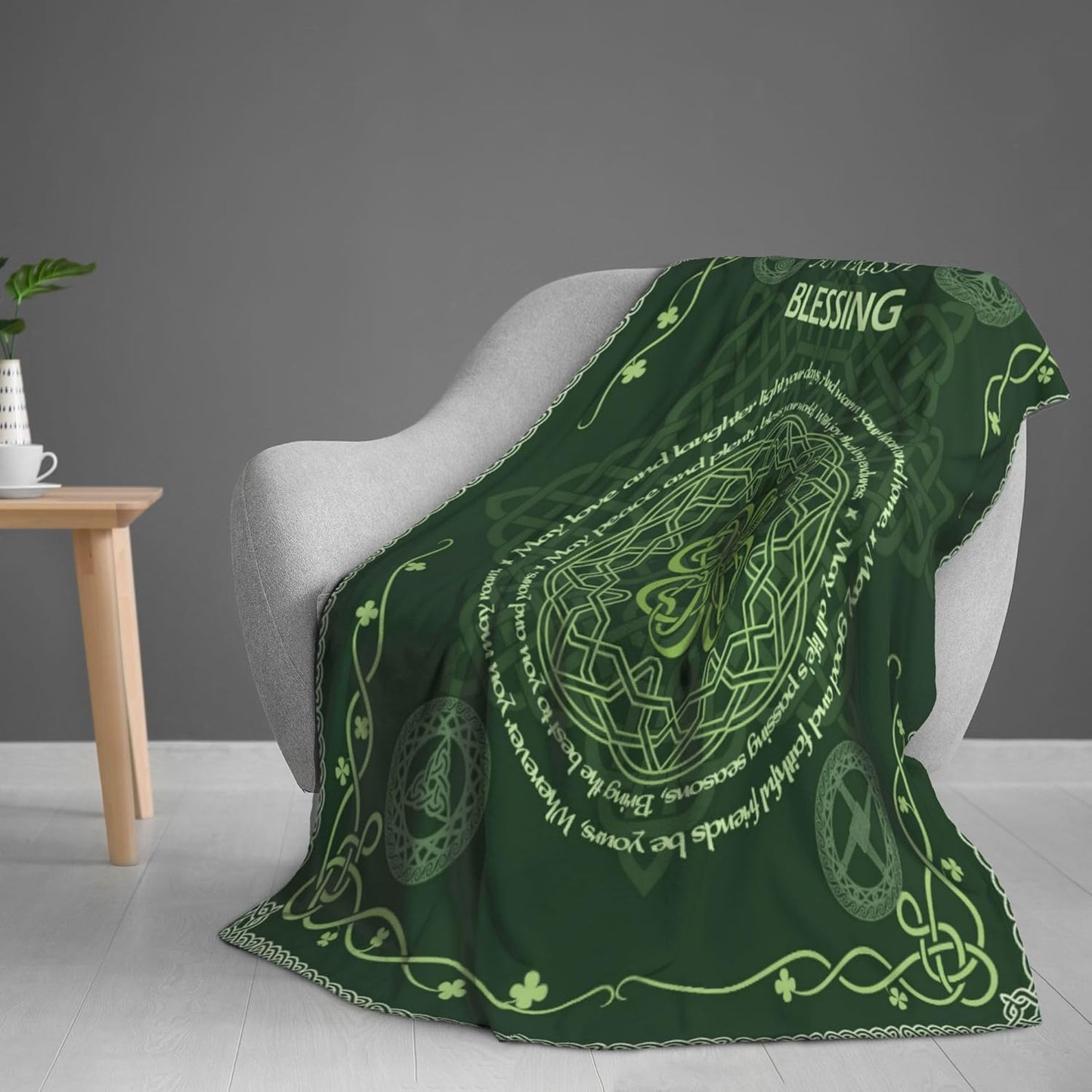 Irish Blessing Gifts, Traditional Celtic Irish Gift Blanket for Women Men 50"x60", for Mom Grandma, Birthday, Wedding, New Home Housewarming, Christmas or Sympathy Gift