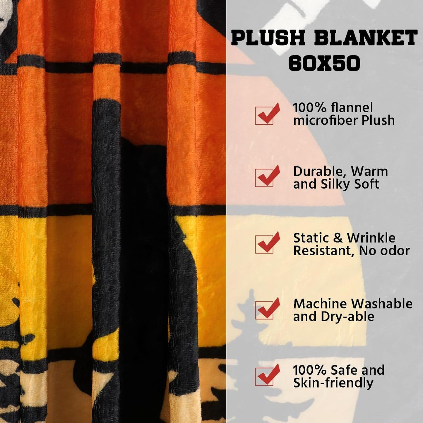 Bigfoot Gifts for Men Women Sasquatch Sherpa Blankets Soft Flannel Reading Blanket Cozy Warm Bedding Fuzzy Big Foot Throw Blanket for Couch Bed Sofa Decor Funny Dad Birthday, 60"X50"
