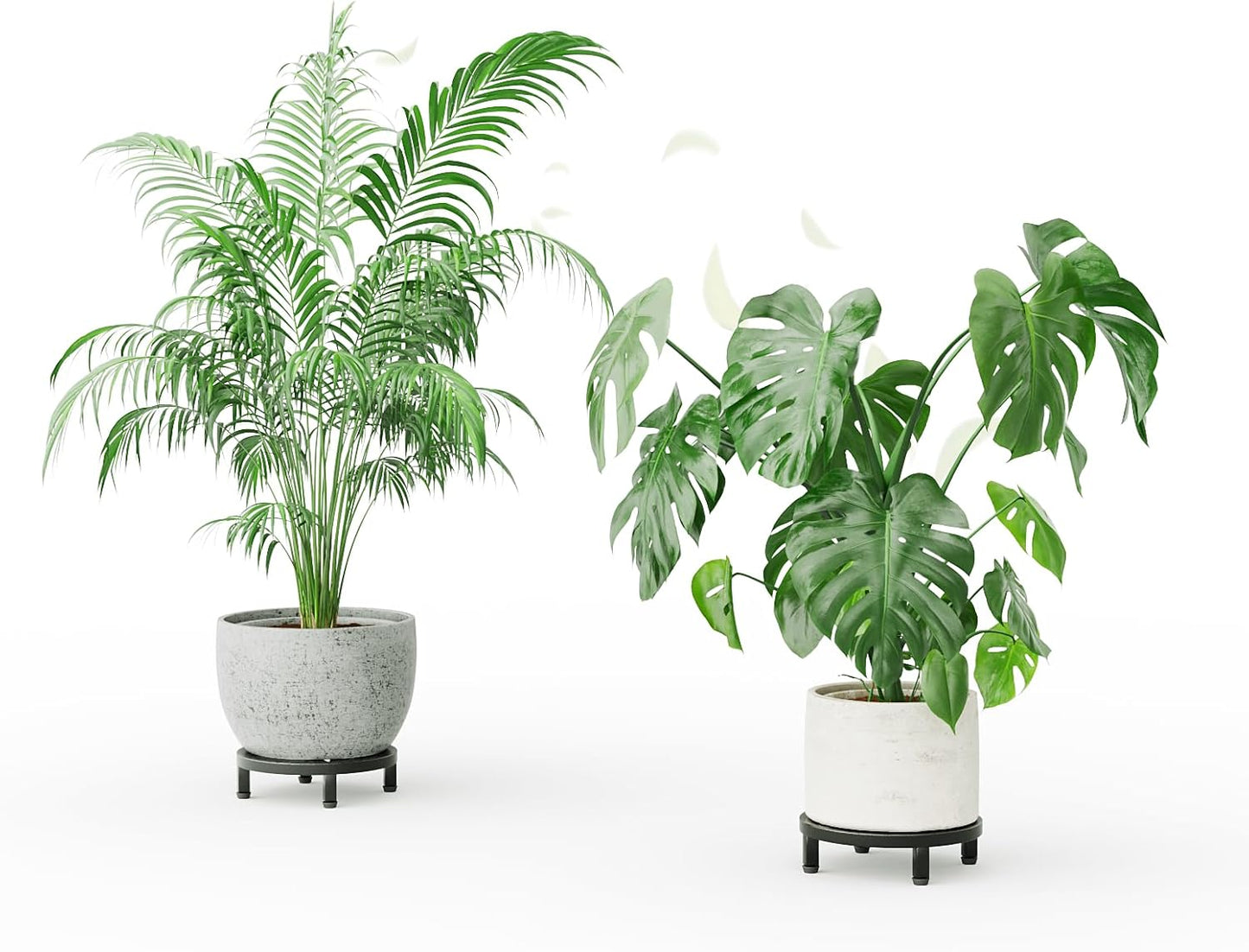 Zhongma 2 Pack 8.7" Fully Assembled Sturdy Potted Plant Stand Flower Pot Holder Heavy Duty Construction, Low Plant Stand for Home Indoor and Outdoor, Sturdy plant riser and saucer without Installation Required