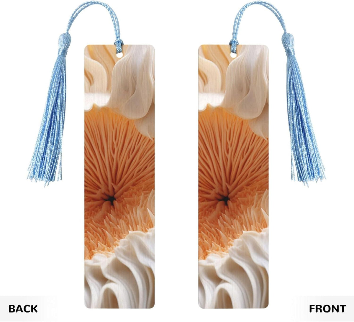 Inside of Mushroom Bookmarks Gifts for Women Men, Wooden Bookmarks for Book Lovers, Vintage Book Marks Ornaments with Tassel, Unique Personalized Reading Page Markers Sky Blue