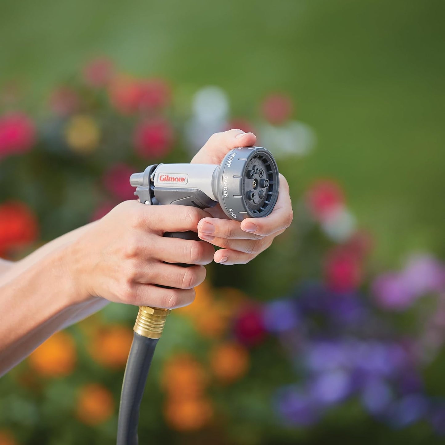 Gilmour Light Duty Garden Hose Nozzle with 8 Pre-Set Spray Patterns, Water Hose Nozzle for Watering Garden or Lawn