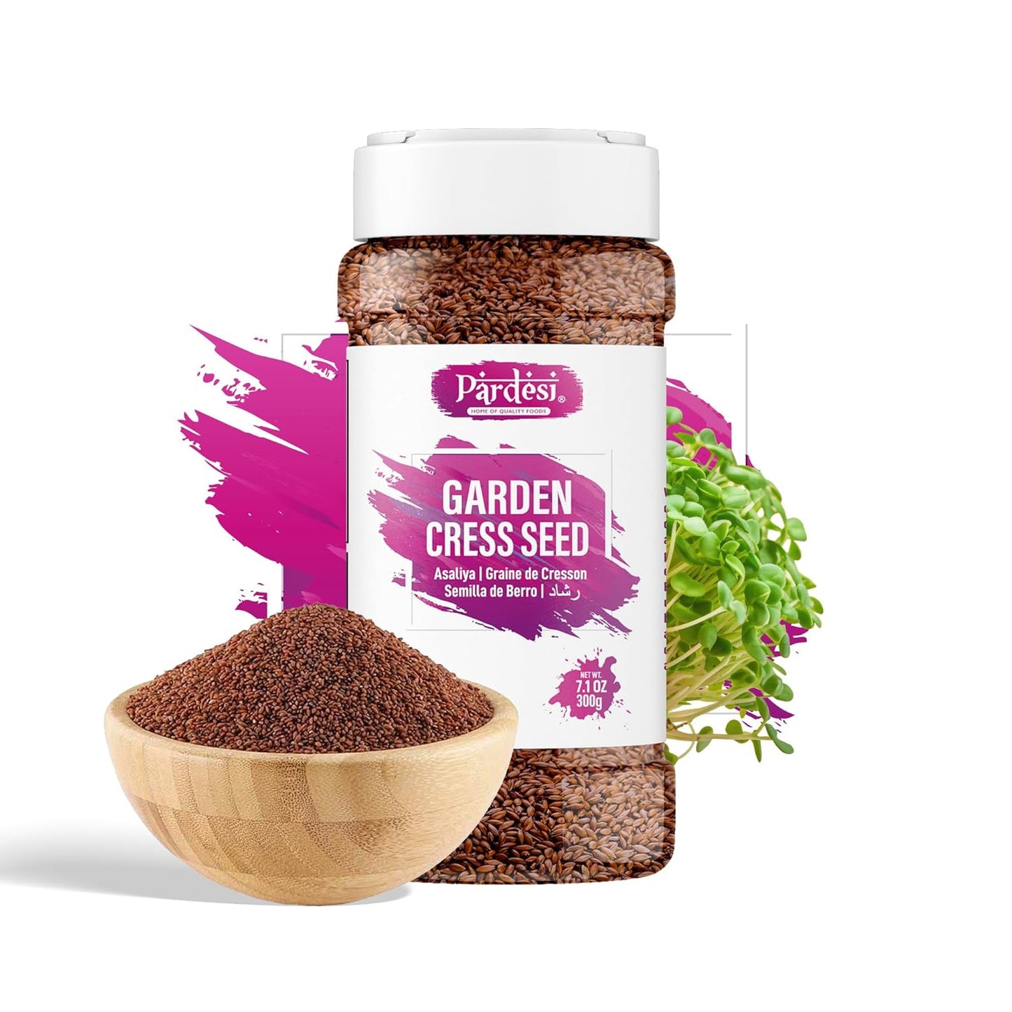 Pardesi Halim Seeds 300g - Lepidium Sativum, Aliv Seed, Asaliya, Garden Cress Seeds - Nutrient-Dense Superfood for Healthy Living, Supports Energy and Vitality. Rich in Vitamins A, C, and K, and Minerals like Calcium and Potassium
