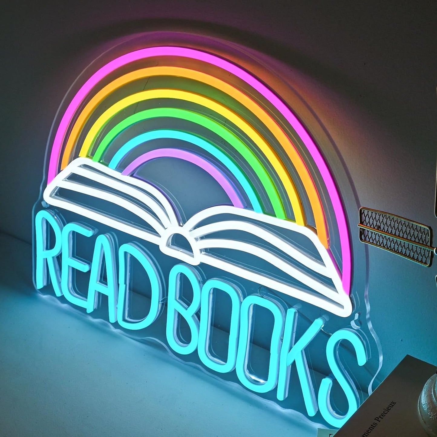 Read Books Neon Sign Book Neon Light Colorful Rainbow Neon Light sign Read More Books Neon Signs Library Classroom Reading Room Bookstore Bookish Decoration Kids Gifts