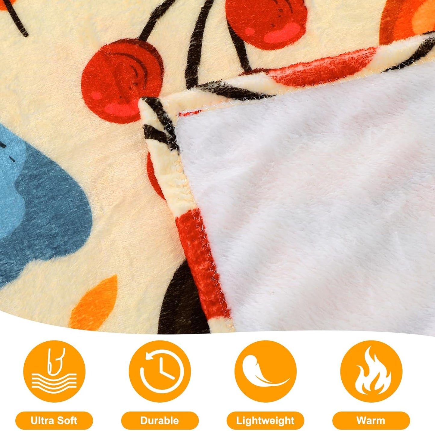 2 Pcs Large Thanksgiving Fall Blankets Pumpkins Orange Maple Leaf Soft Warm Plush Throw Fleece Cozy Lightweight Flannel Blankets for Living Room Couch Bed Chair Dorm Outdoor, 60"x80"