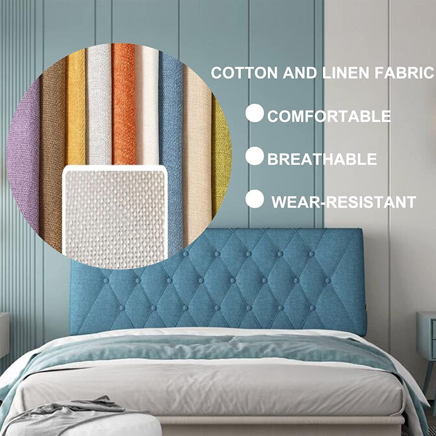 King Size Headboard Cushion Bed Backrest,Lumbar Pad Soft Case Crash Cushion Wall Pillows Removable Cover(Size:47.2x23.6x2.4/120x60x6cm,Color:C)