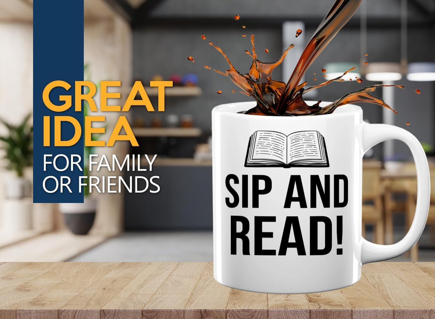 Book Lover Coffee Mug 11oz White -Sip and Read - Bookworm Literature Library Book Lover Reader Booked Editor Intellectual Studious