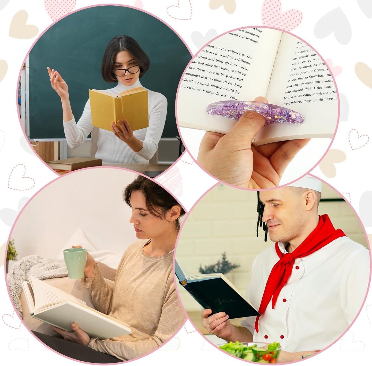 2 Pcs Rhinestones Thumb Book Page Holder, Book Page Holders, Book Accessories for Reading Lovers, Glitter Diamond Dotting Book Opener Holder Thumb, Meaningful Gifts for Book Lovers Teachers Students
