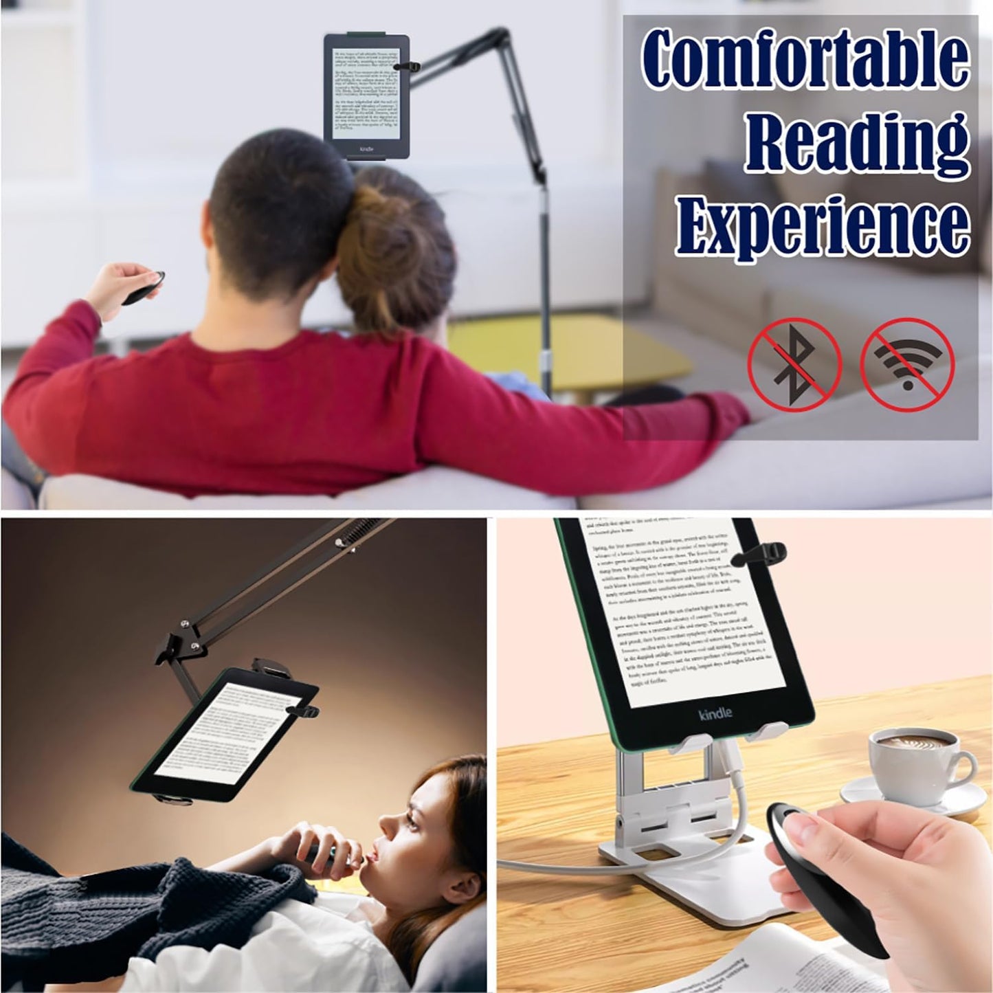 Remote Control Page Turner for Kindle Paperwhite Oasis Kobo eBook Readers,Mute Scroll Wheel Clicker,Remote Scrolling for TikTok,Remote Shutter for Taking Photos and Videos,Supports iPhone,iPad,Android