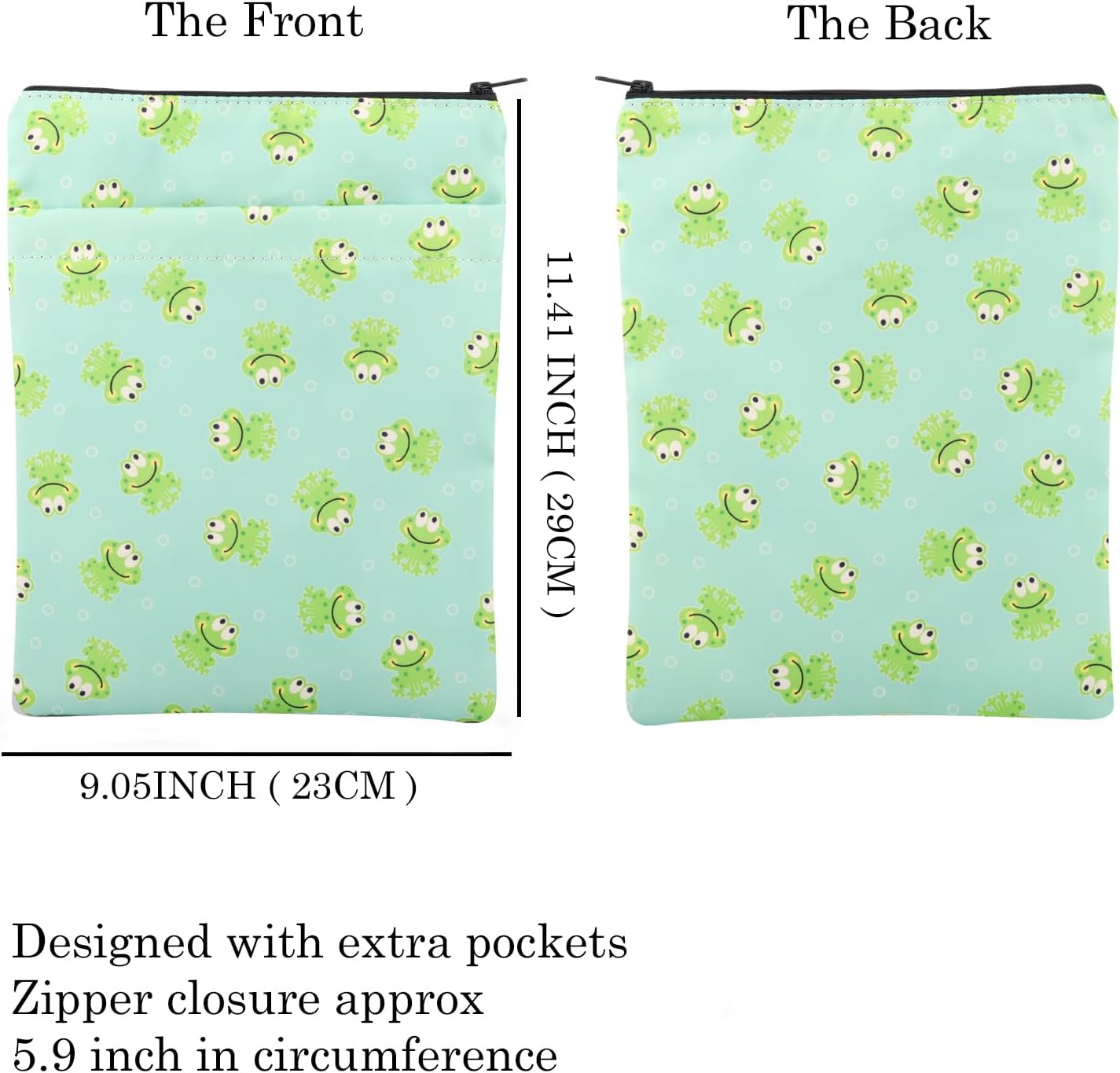 MAOFAED Frog Book Sleeve Froggy Book Cover Animal Lover Gift Frog Lovers Gift for Women Mother (Frog BSL)