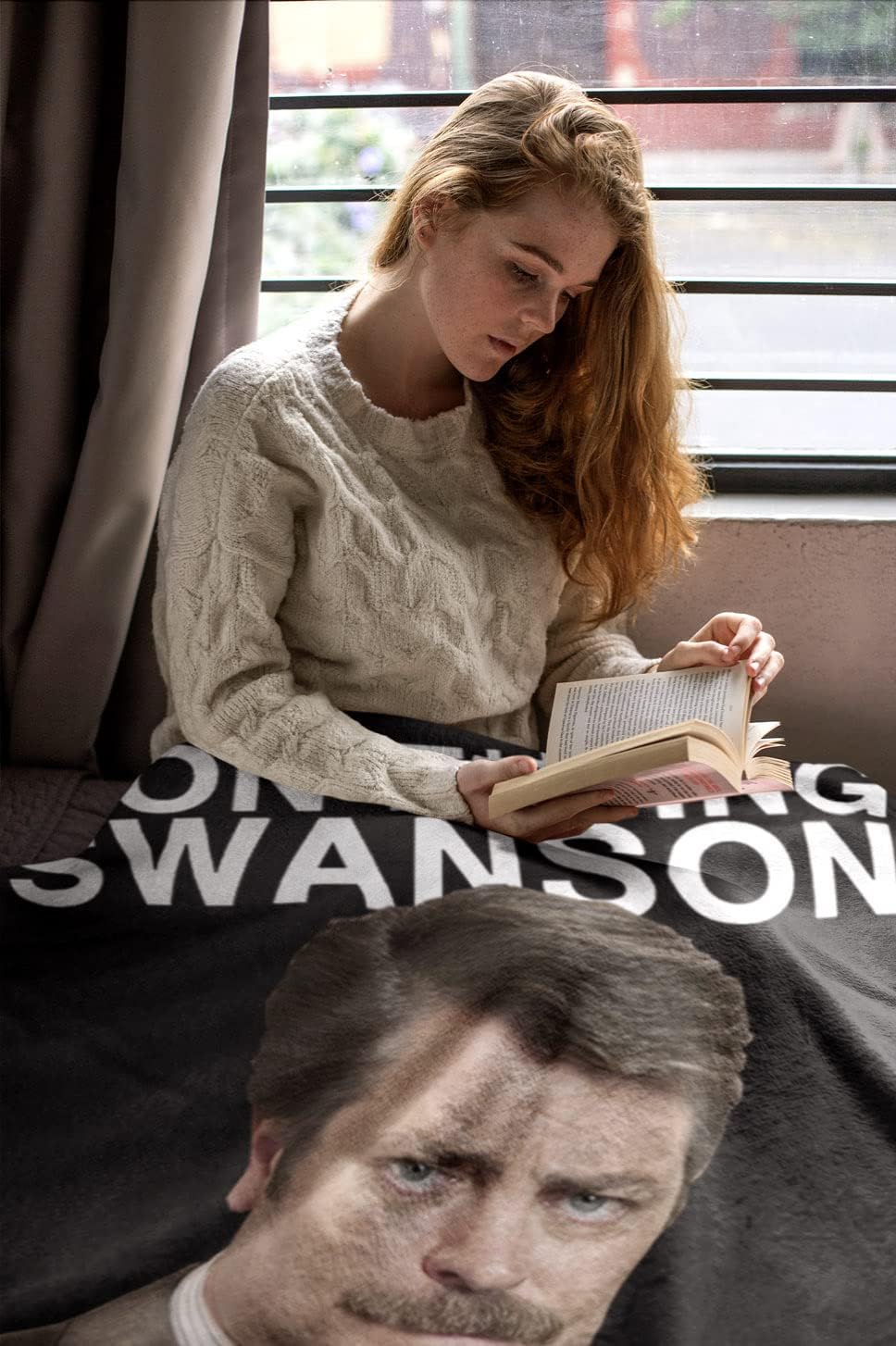 Parks And Recreation Ron F-ing Swanson Super Soft Fleece Throw Blanket, Black, One Size