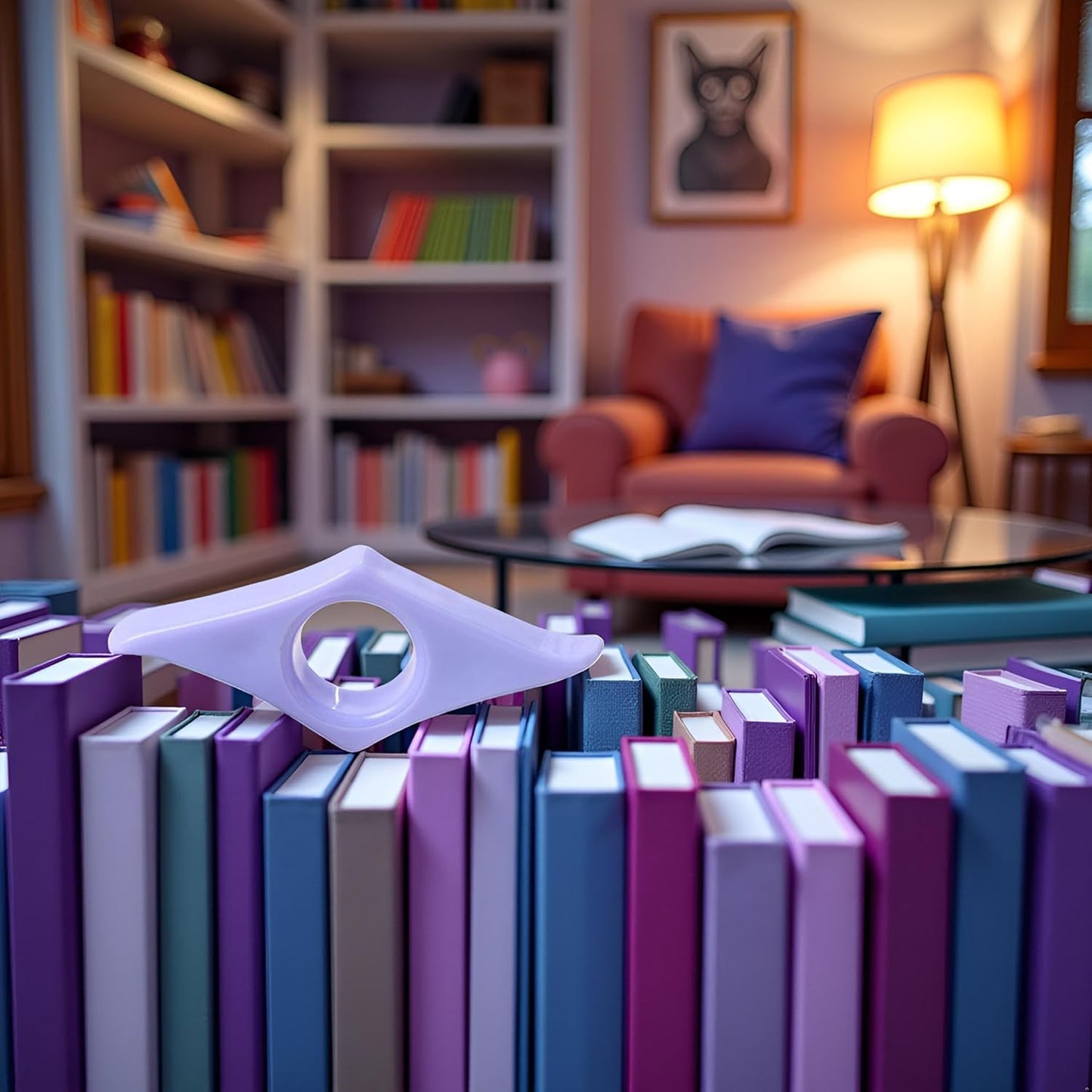 Purple Book Page Holder Thumb Book Holder Ring Book Opener Bookmark Reading Accessories for Teachers Literary Readers Book Covers and Book Accessories,Page Holder Reading Ring Holder