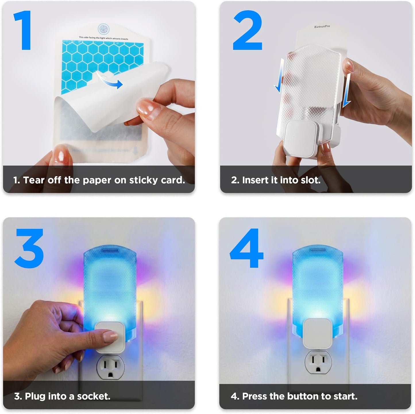 2 Flying Insect Traps+10 Refill Cartridges, 2026 2nd Gen, Fruit Fly Trap Indoor, Gnat Killer Plug-in, Multi-Spectrum LED Flying Insect Trap, No-Mess Bug Zapper, 7*24hrs Pest Control, Plant & Pet Safe