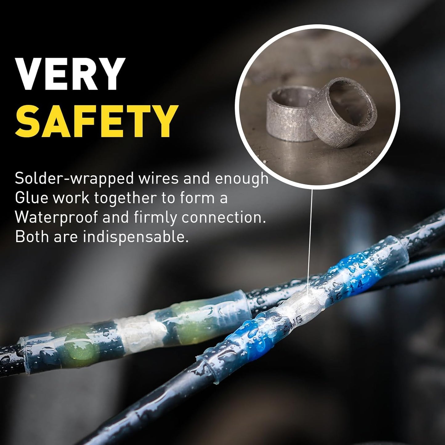 340PCS Solder Seal Wire Connectors-haisstronica Marine Grade Heat Shrink Wire Connectors-Butt Splice Wire Terminals for Marine,Electrical with Corrosion and Weatherproof(5Colors/5Sizes)