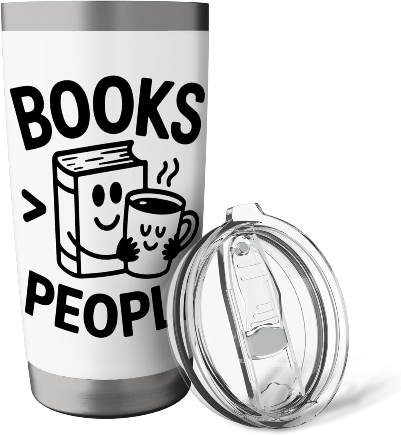 Books Greater Than People Mug Motto Stainless Steel Insulated Tumbler