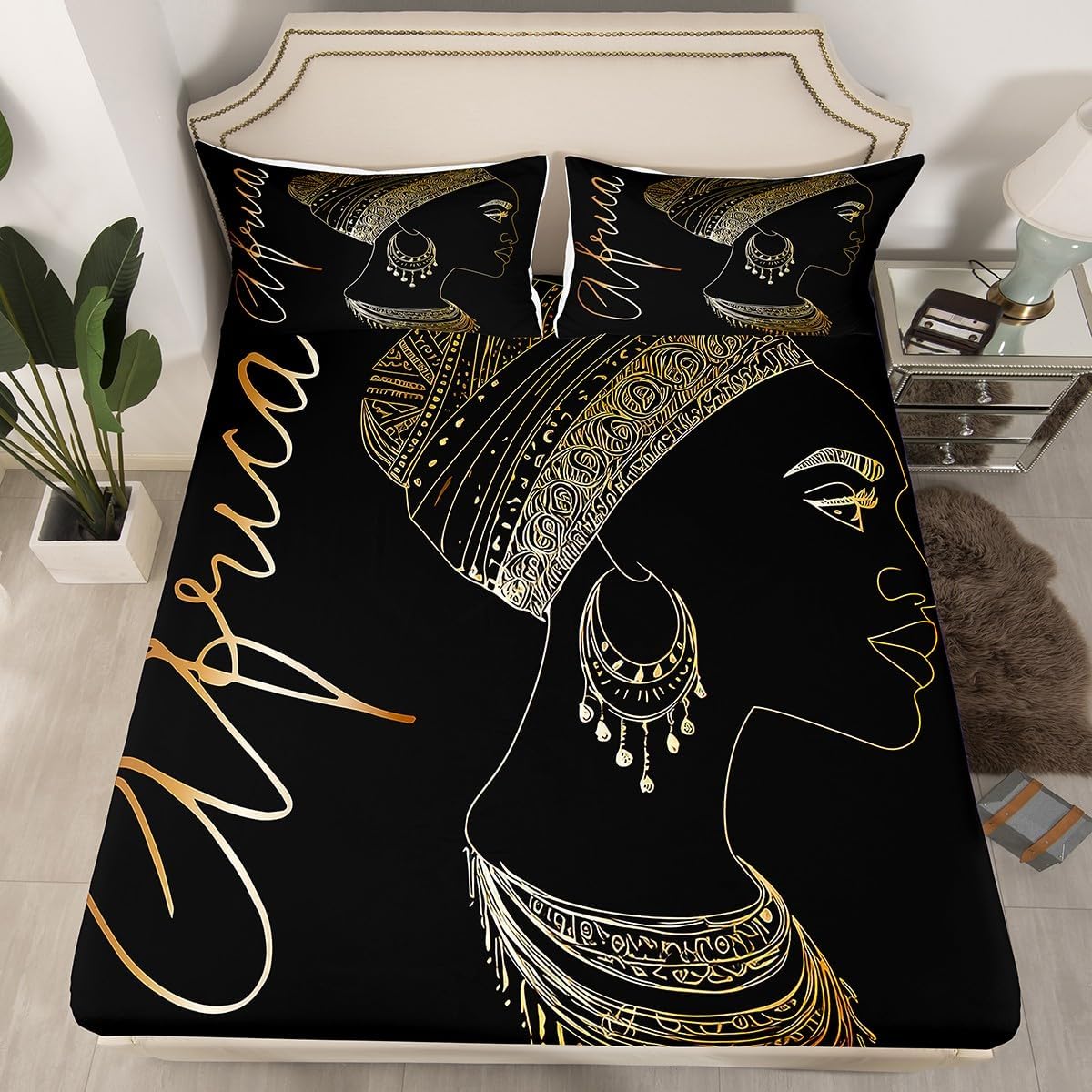 Feelyou African American Woman Sherpa Blanket Ethnic Afro African Fleece Throw Blanket for Women Girls Plush Black 50x60 Inches