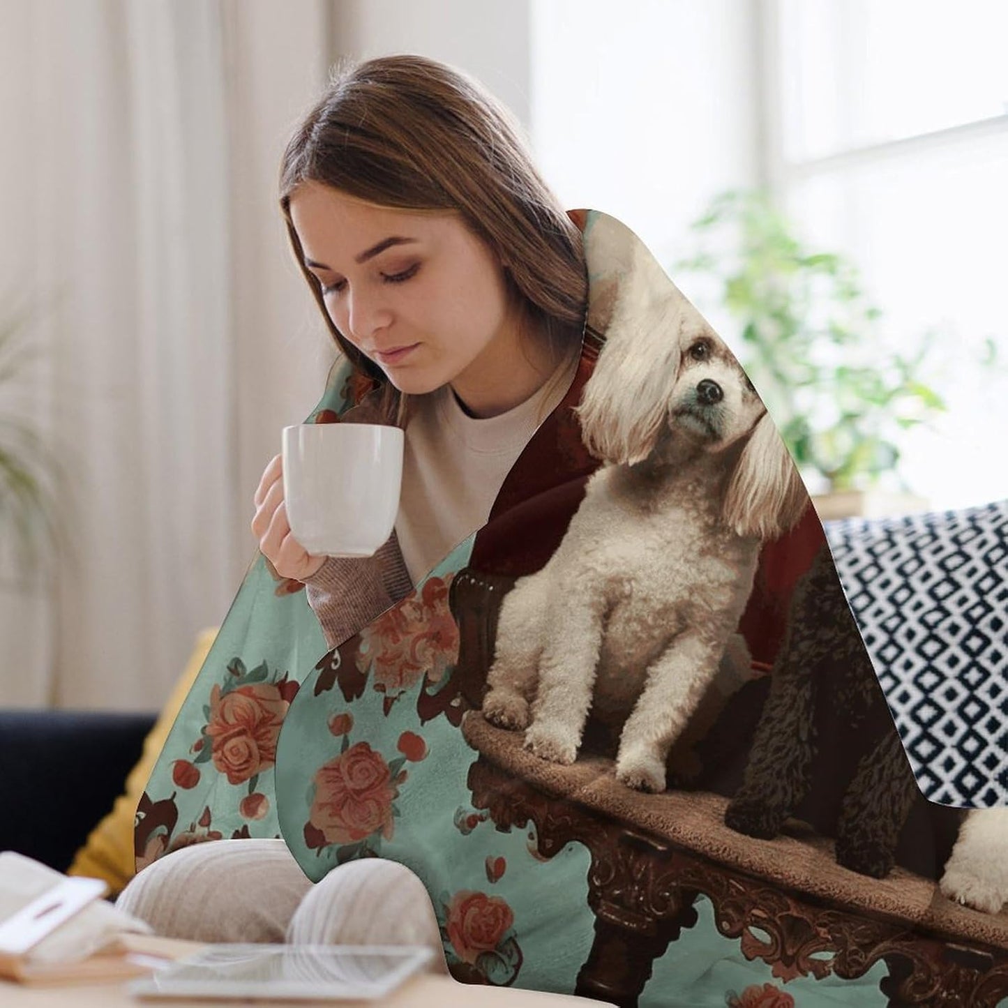Poodles Dogs Blanket Super Soft Lightweight Throw Blanket Cute Cozy Warm Bed Blanket Decorative Fuzzy Blanket All-Season Home Decor Gift for Sofa Couch Living Room 40"*50" （100 * 130cm）