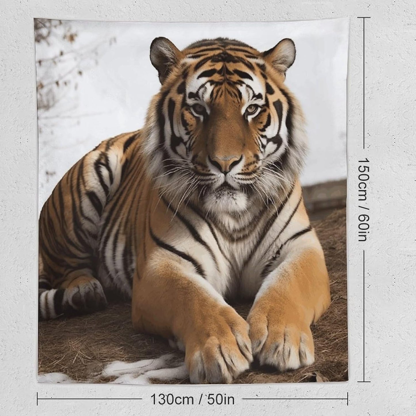 FodPand Big Tiger Tapestry Anti-fading Wall Tapestry with Installation Kit Backdrop Banner Multipurpose Aesthetic Tapestries Boho Wall Art Hanging Decorative Blanket 50"x60"